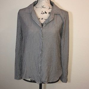 Anthropologie pin stripe button down